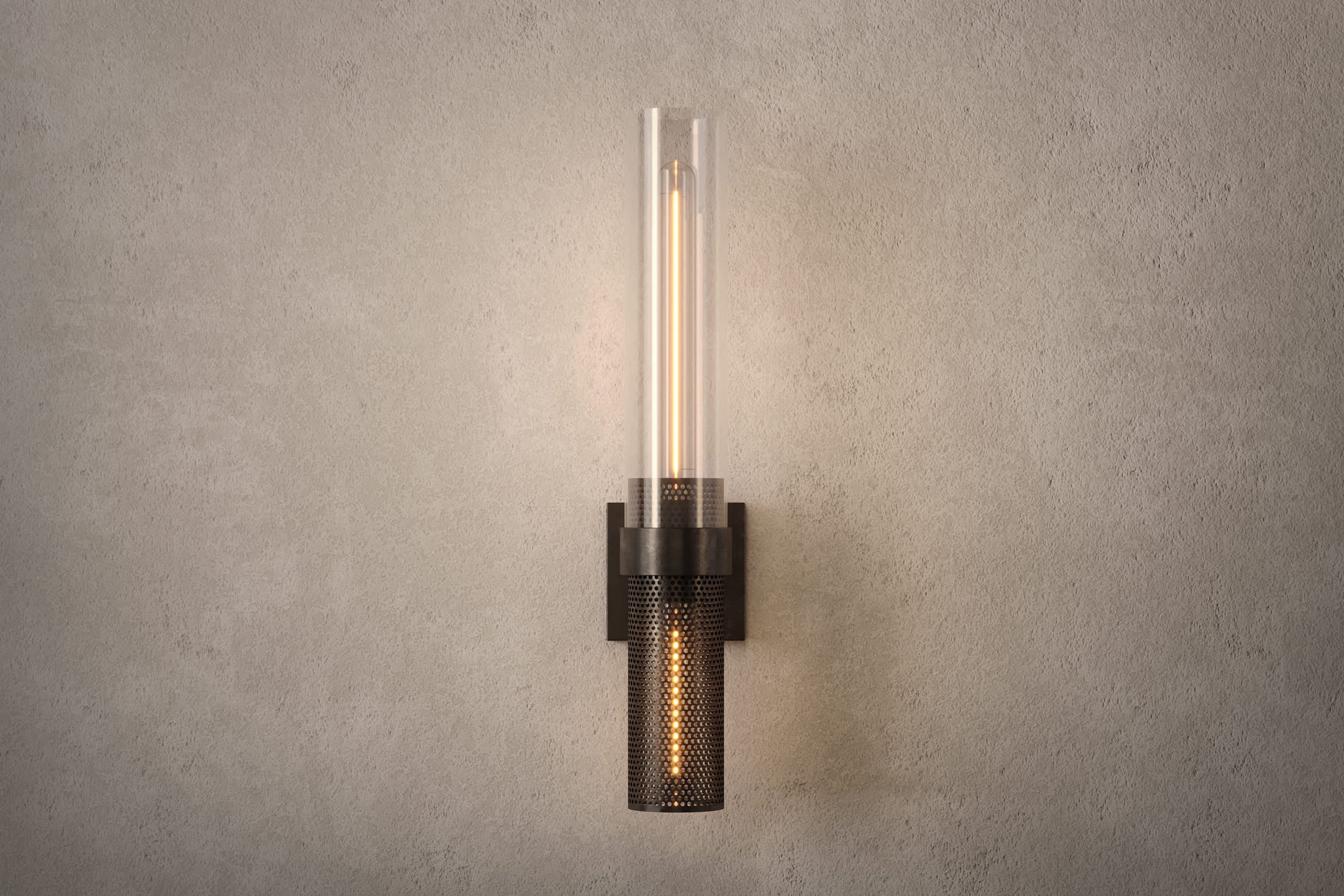 Kimmel Crafted Carbide Sconce | Modern Perforated Steel Wall Light Quality Report