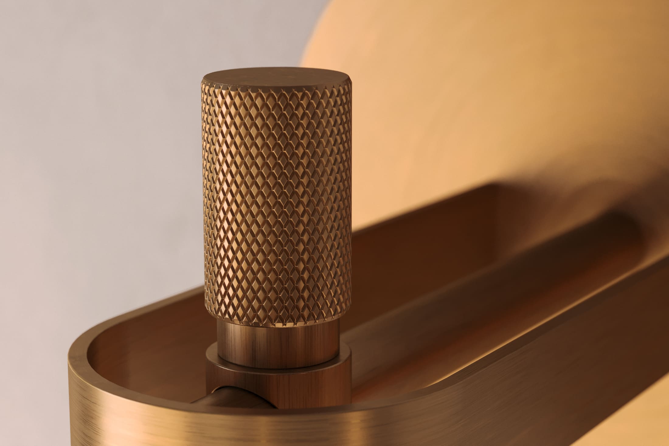 Close-up of the Halyard Axial Sconce, a modern wall sconce featuring hand-finished solid brass and glass.